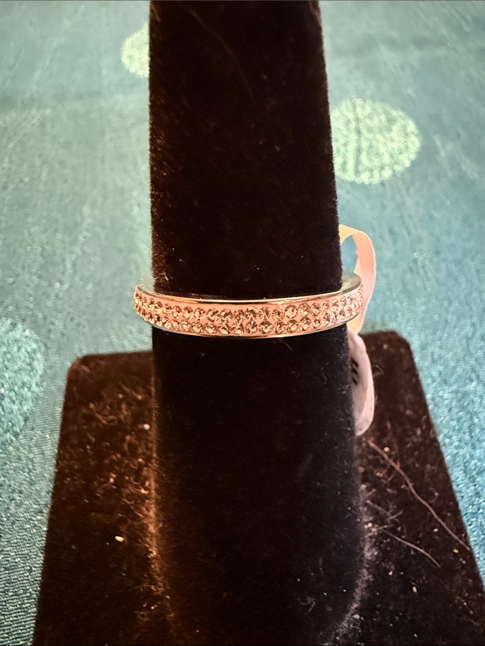 Crystal Pavé Silver Band Ring - Women Jewelry